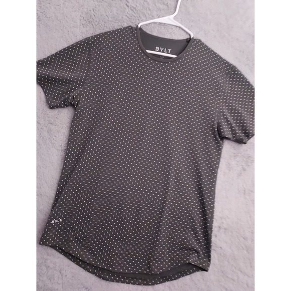 Bylt Shirt Mens Medium Drop Cut Lux Green Athleisure Casual Active Pin Dots M - Picture 1 of 8